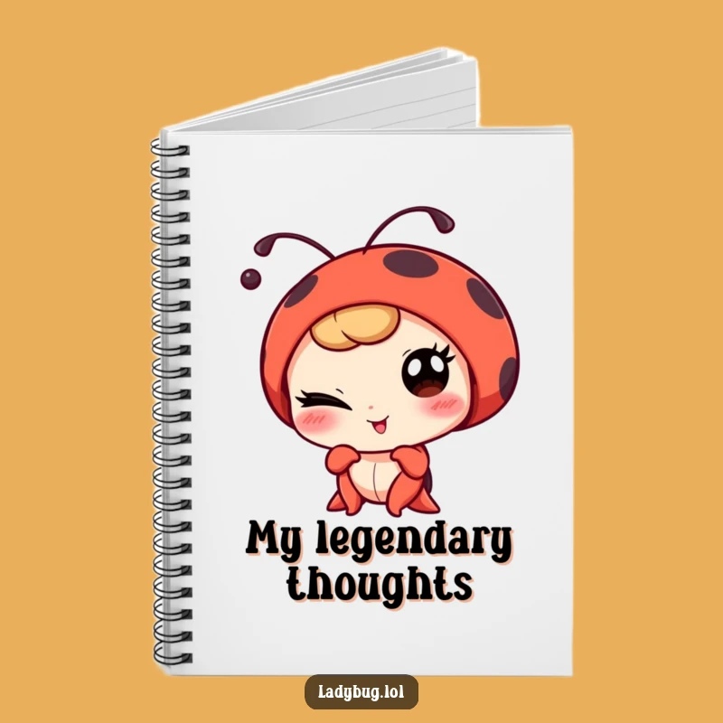 Funny Winking Ladybug Portrait Notebook - Capture Ideas with a Cheeky Wink