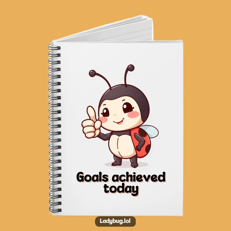 Funny Proud Ladybug Notebook - Thumbs Up Ideas, Humorous Journal