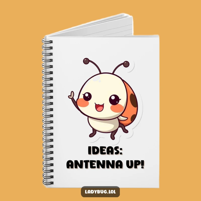 Funny Ladybug Notebook: Cheerful Antennae Wave Journal, Humorous Gift
