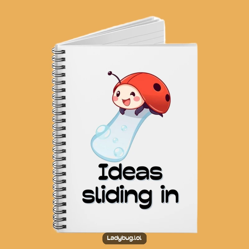 Funny Ladybug Dewdrop Slide Notebook: Jot Down Ideas With This Playful Journal
