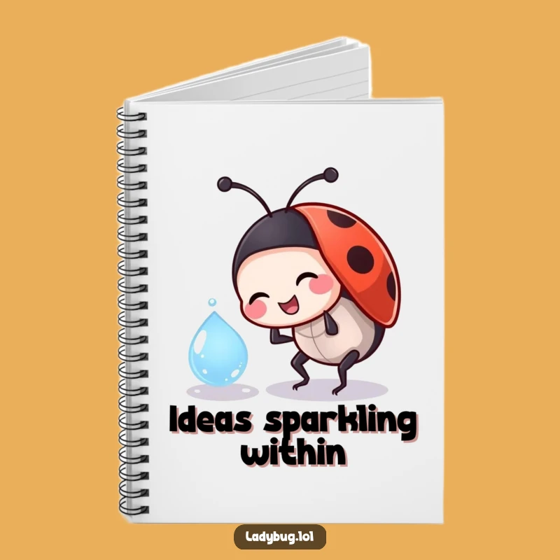 Funny Ladybug Dewdrop Notebook - Journal Your Joys, Creative Funny Gift for Notes