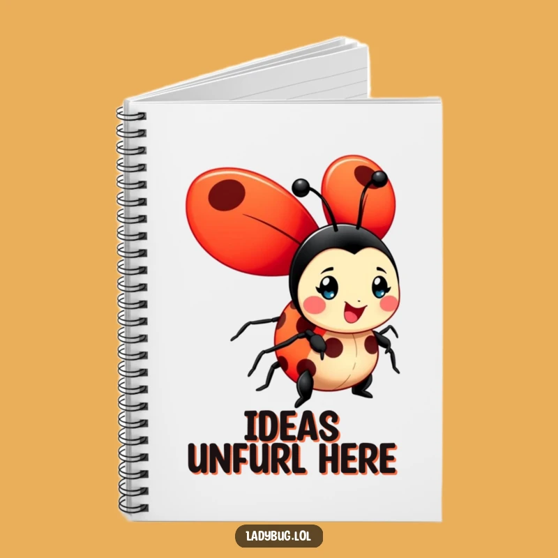Funny Ladybug Notebook: Cheerful Wings, Journal Your Fun Ideas, Great Gift