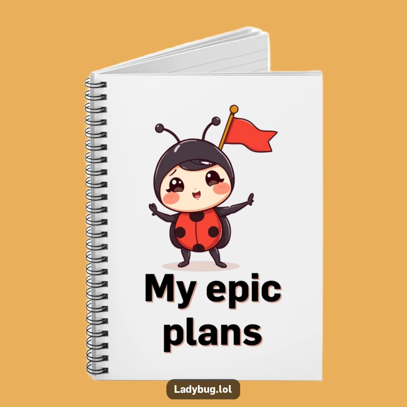 Funny Triumphant Ladybug Notebook - Jot Down Victories Hilariously