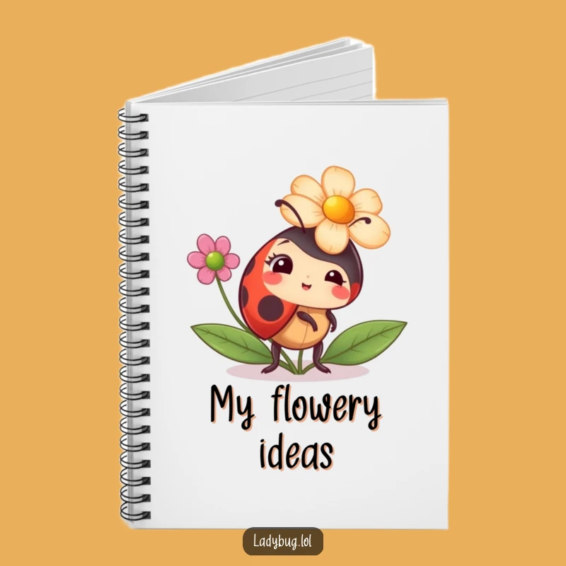 Funny Flower Hat Ladybug Notebook - Jot Down Fashion Ideas