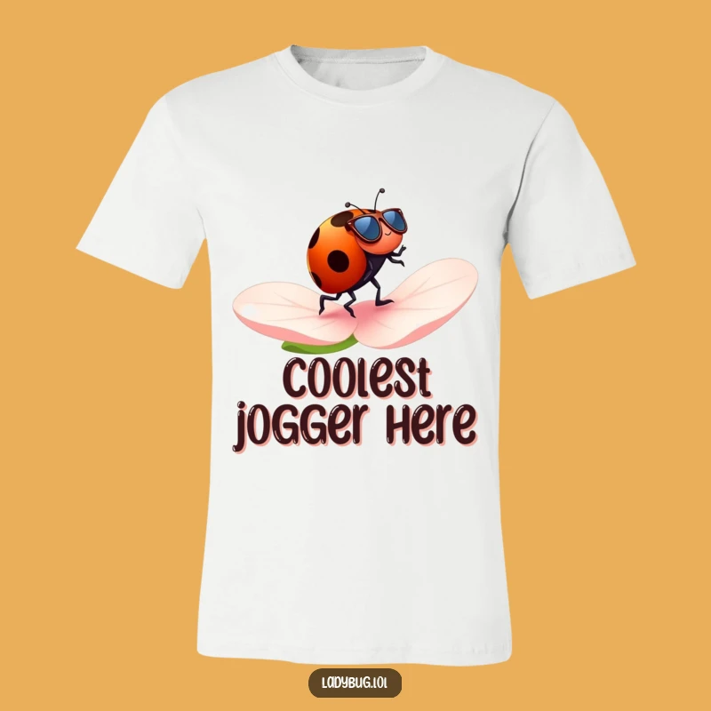 Funny Jogging Ladybug Sunglasses T-Shirt - Cool Insect Style Tee