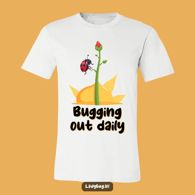 Funny Determined Ladybug T-Shirt: Abstract Climb, Persistence Humor