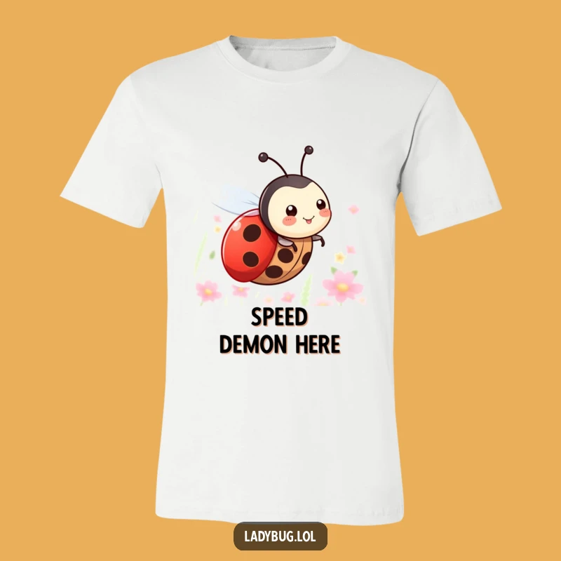 Funny Flying Ladybug T-Shirt - Happy Insect Character Tee for Breezy Fun