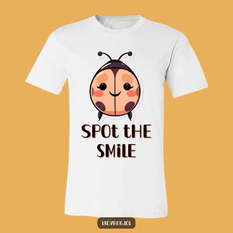 Funny Happy Ladybug T-Shirt - Spread Smiles with This Cheerful Smiley Design