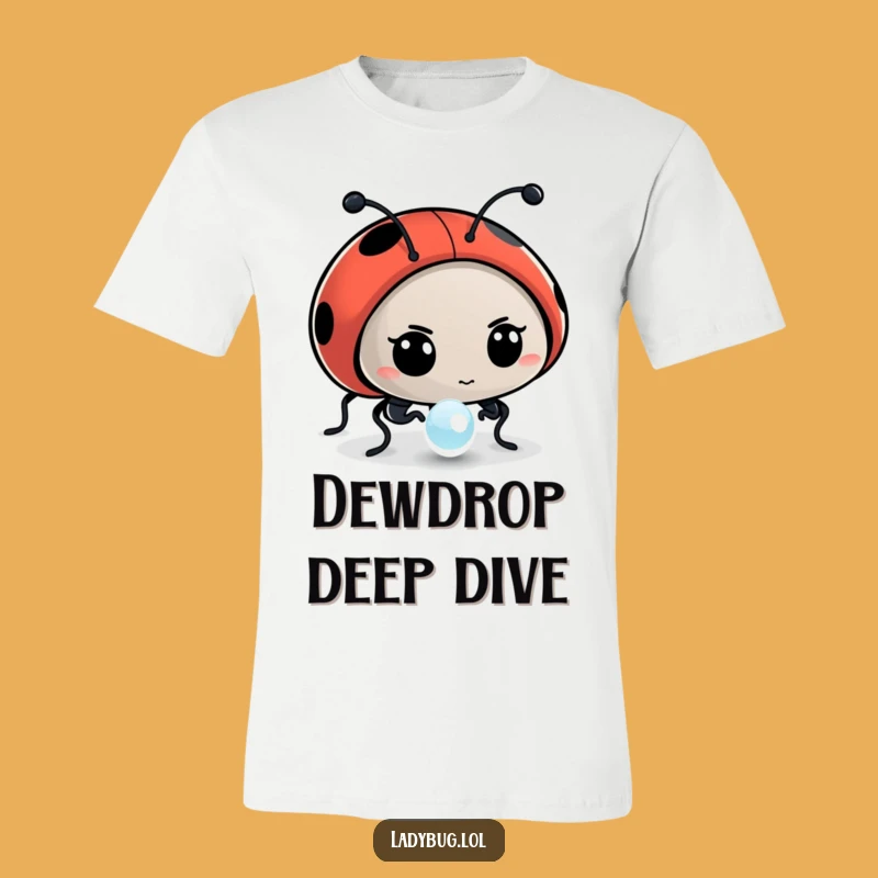 Funny Ladybug Dewdrop Focus T-Shirt - Hilarious Insect Graphic, Perfect Humorous Gift