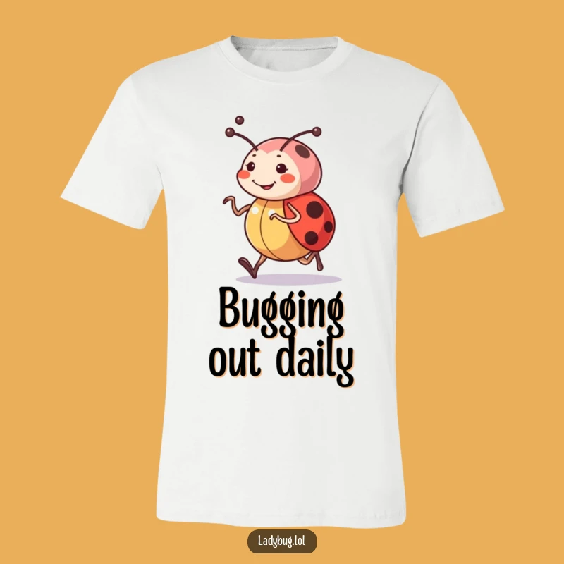 Funny Ladybug Jogger T-Shirt - Happy Insect Character Tee for a Great Laugh