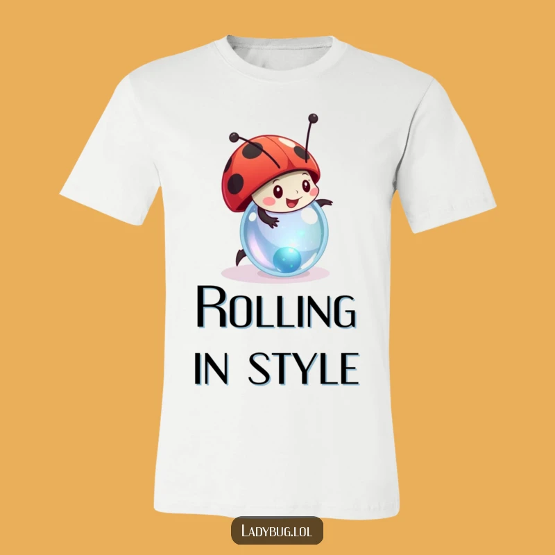 Funny Ladybug T-Shirt: Rolling Marble Joy, Humorous Apparel, Great Gift