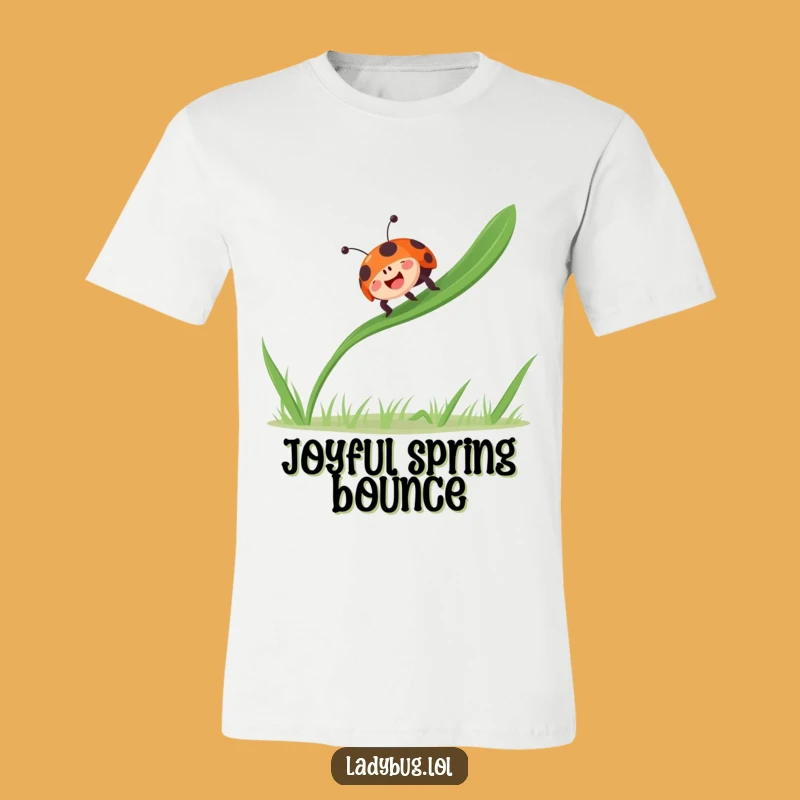 Funny Ladybug Grass T-Shirt - Joyful Bounce Lover Gift