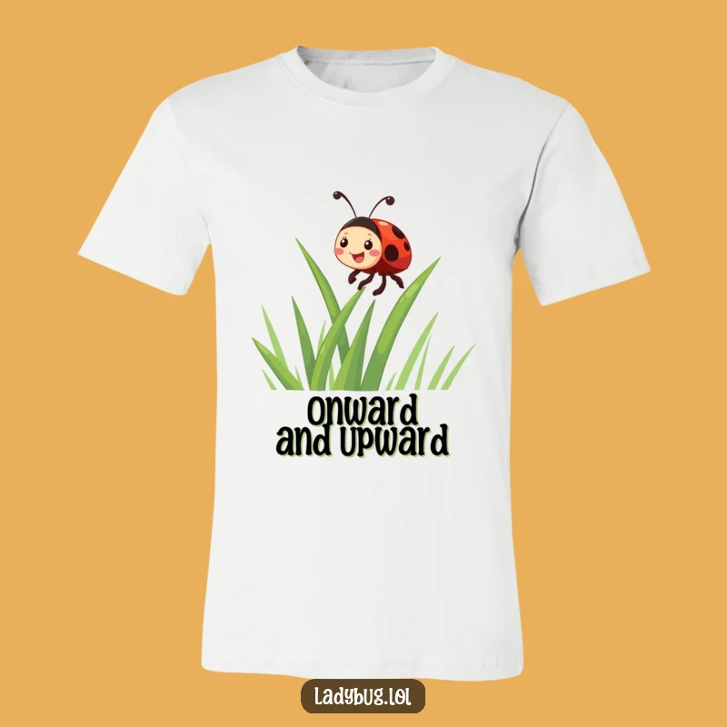 Funny Giggling Ladybug Climbing Grass T-Shirt - Comical Insect Apparel for a Good Laugh