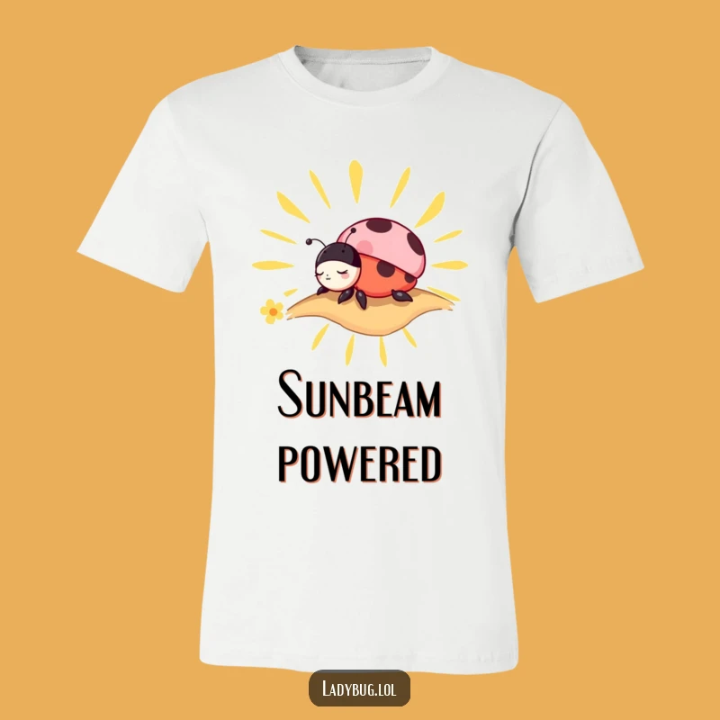 Funny Ladybug Nap T-Shirt: Charming Sleeper on a Sunny Beam!
