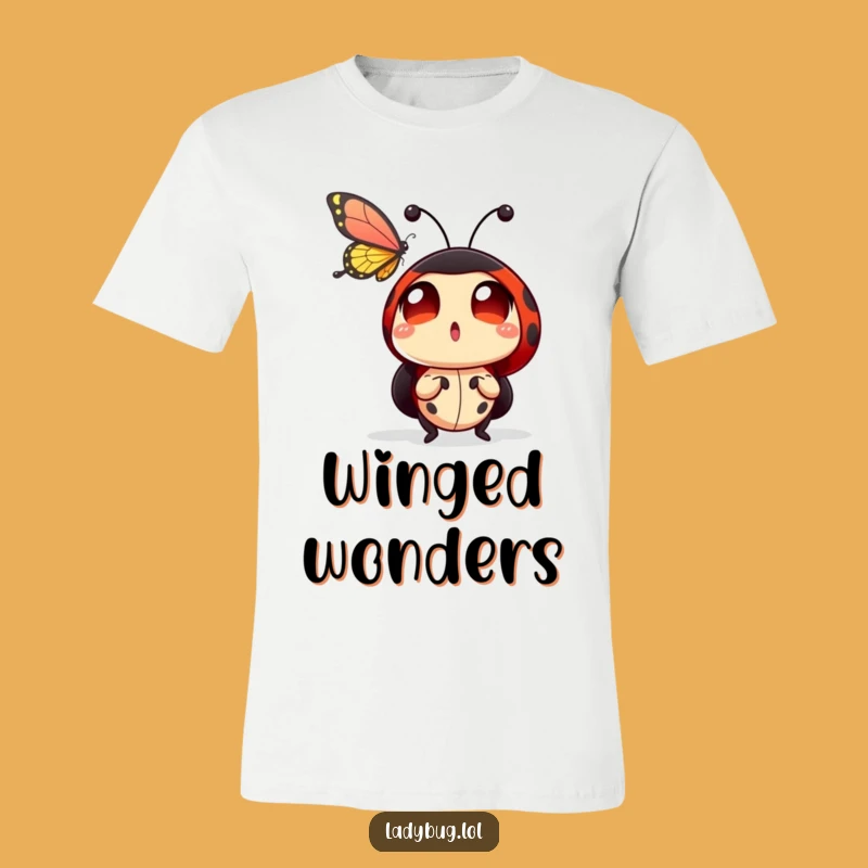 Funny Ladybug Butterfly T-Shirt: Wide-Eyed Wonder Tee, Great Funny Gift!