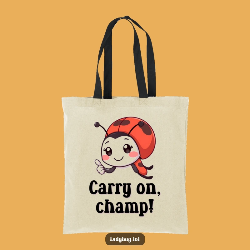 Funny Ladybug Tote Bag: Thumbs Up Carry-All, Humorous Insect Accessory