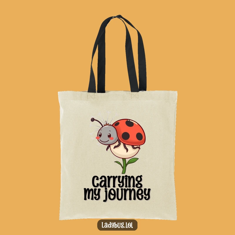 Funny Ladybug Dandelion Tote Bag: Comical Ride, Perfect Gift for Bug Lovers