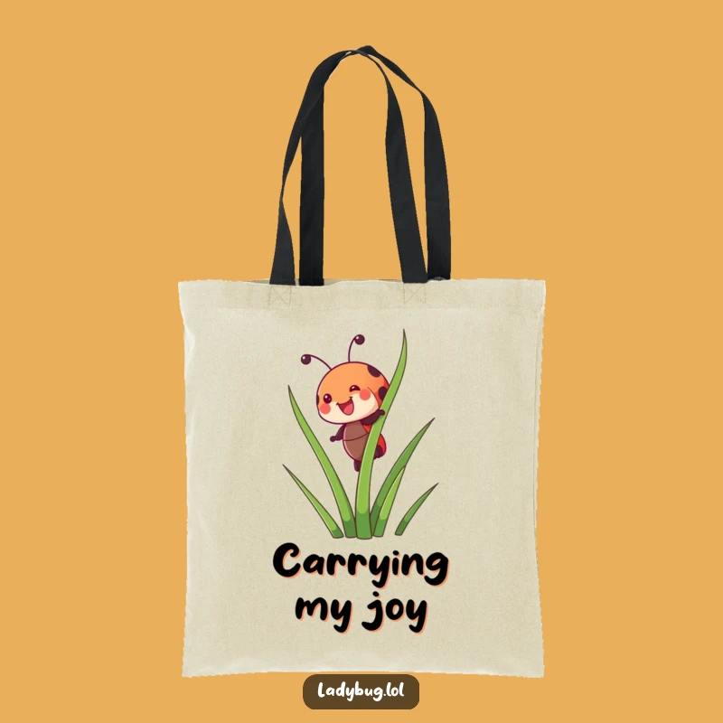 Funny Ladybug Ascent Tote Bag - Practical Insect Art, Perfect Humorous Carry-All