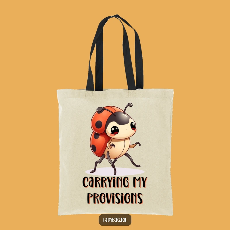 Funny Ladybug Tote Bag: Determined March Carry-All, Motivational Gift