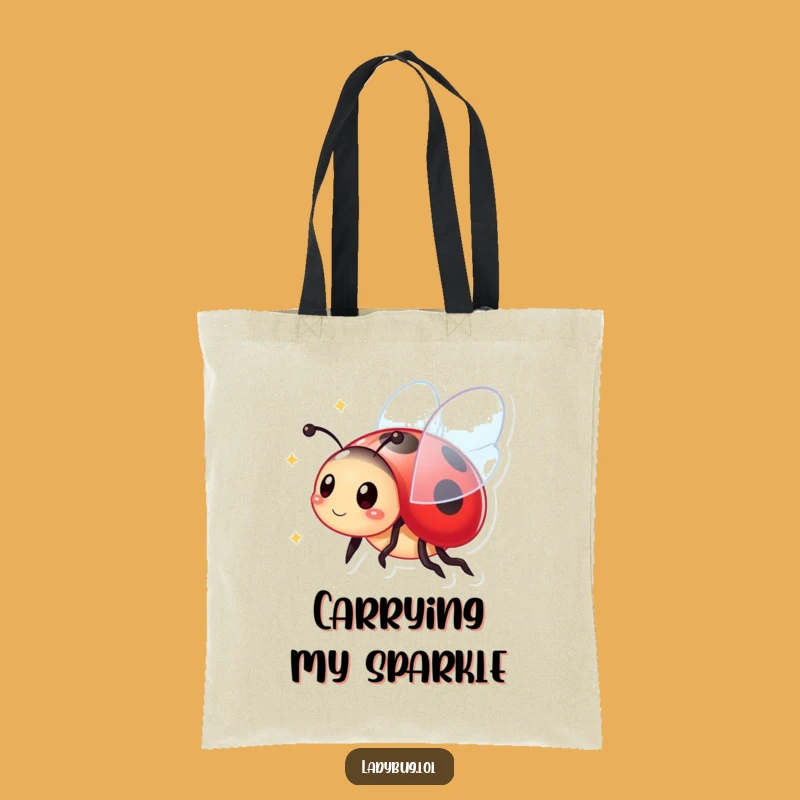 Funny Ladybug Tote Bag: Carry Your Day with Sparkling, Vibrant Style!