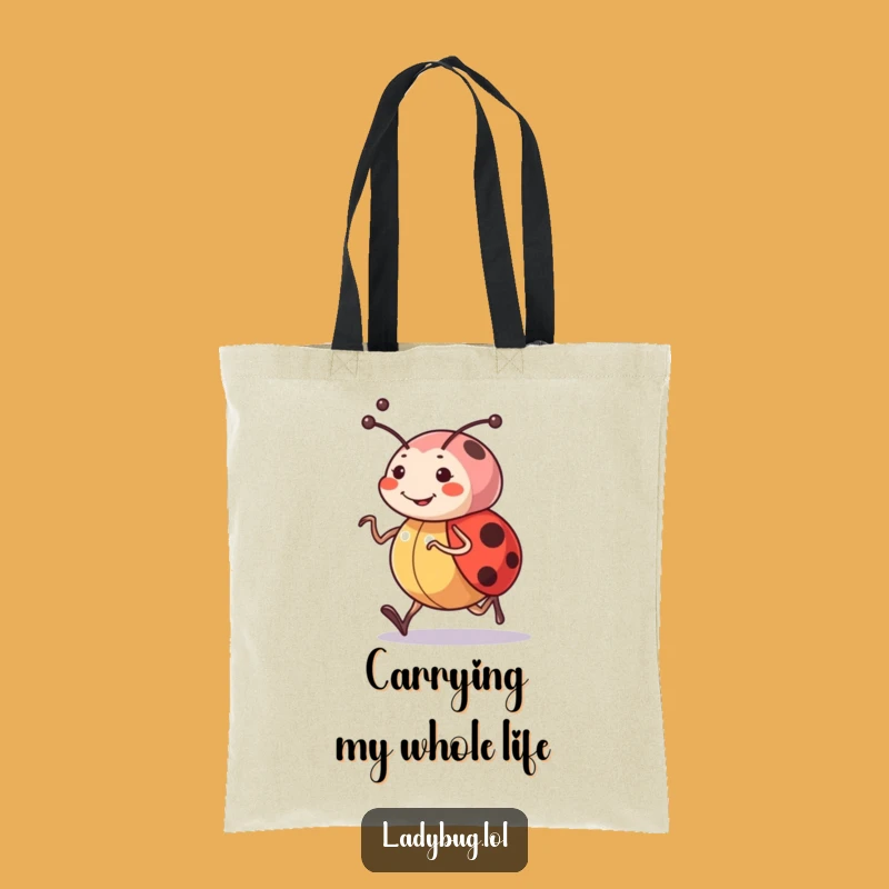 Funny Ladybug Jogger Tote Bag - Durable, Cheerful Insect Character Carry-All Gift