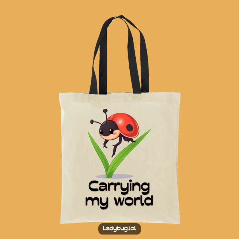 Funny Determined Ladybug Tote Bag - Stylish & Motivational Carry-All for Busy Bees