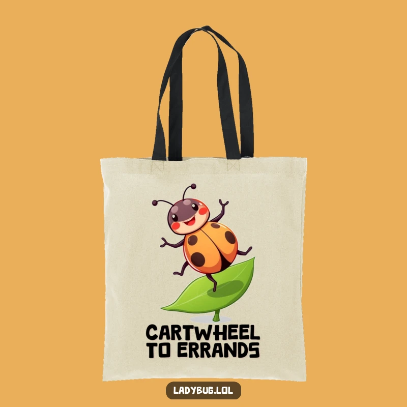 Funny Ladybug Cartwheel Tote Bag: Carry Your Day With This Joyful Acrobat Bag