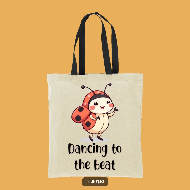 Funny Ladybug Dancing Tote Bag: Chic Character's Happy Dance, Practical Funny Gift