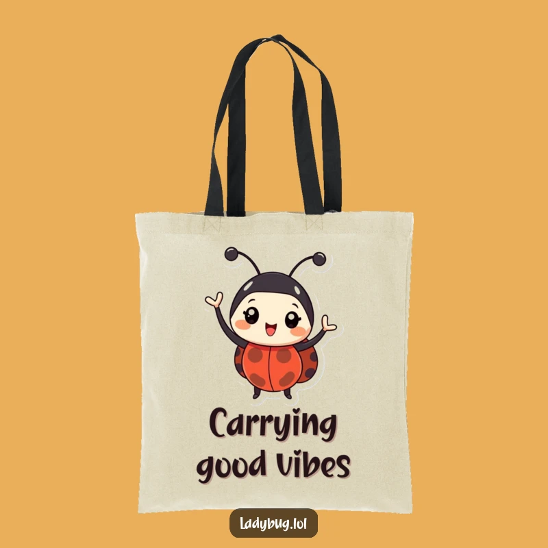 Funny Happy Ladybug Tote Bag: Carry Your Joy with Buggy Flair