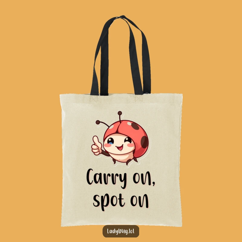 Funny Ladybug Thumbs Up Tote Bag: Chic & Hilarious Carry-All for Daily Errands