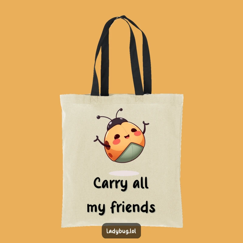 Funny Ladybug Tote Bag: Carry Your Day With This Happy Waving Insect Accessory