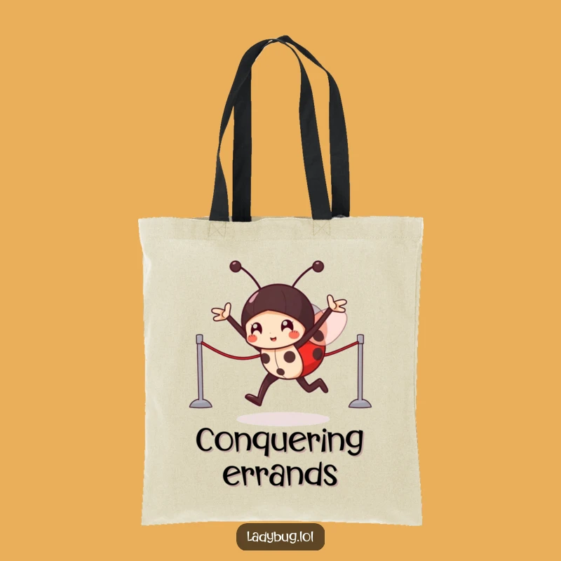 Funny Ladybug Victory Tote Bag: Carry Your Wins with a Champion Napper!