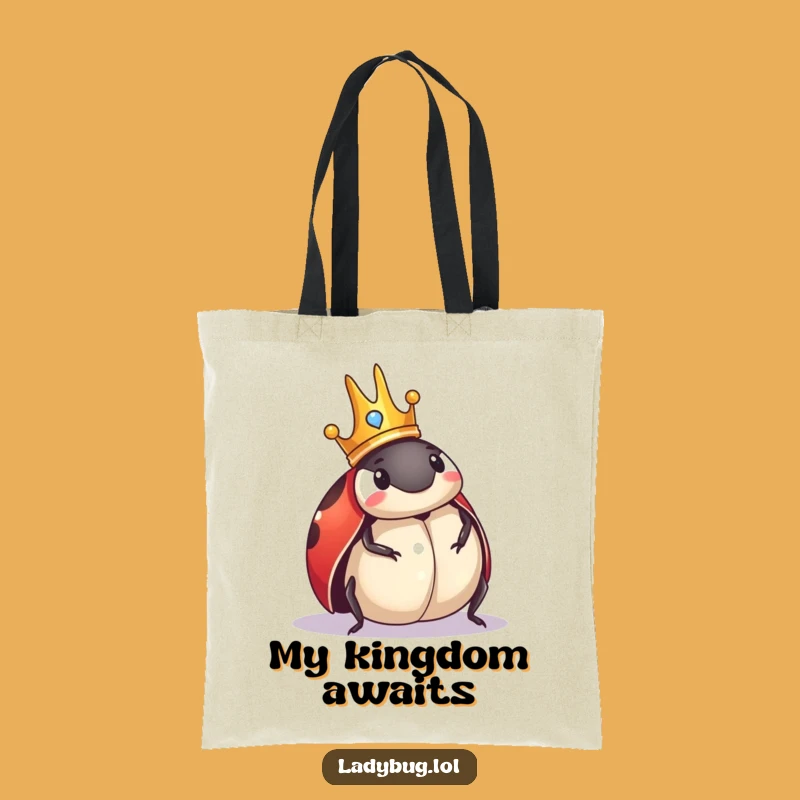Funny Royal Ladybug Crown Tote Bag: Carry Your Kingdom, Practical Funny Gift