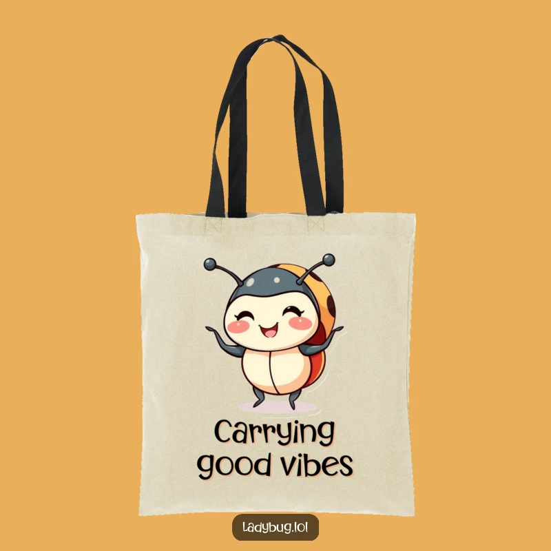 Funny Smiling Ladybug Shimmy Tote Bag - Carry Your Happiness Around
