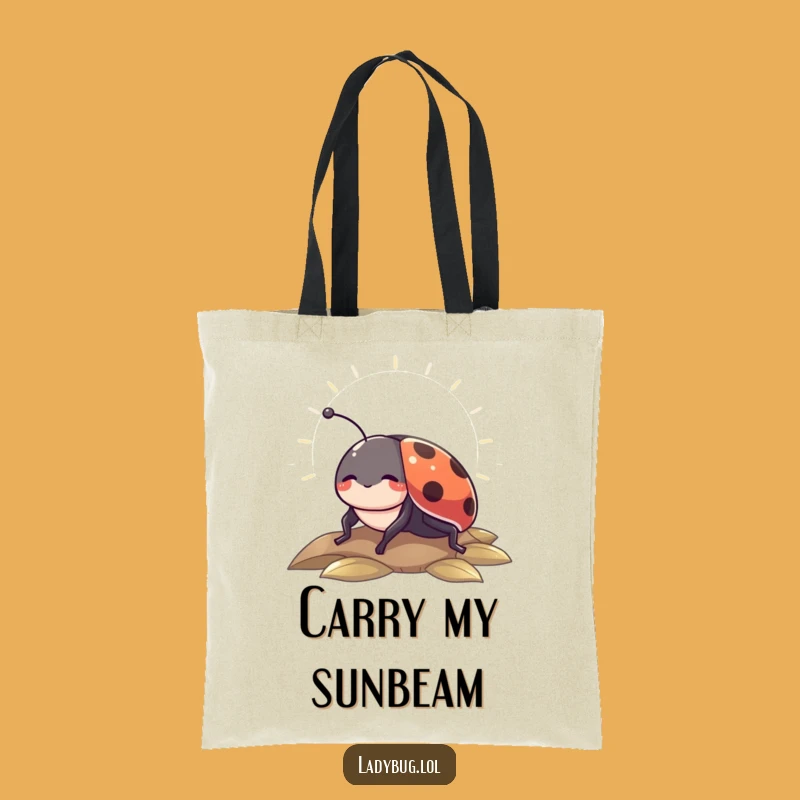 Funny Sunbeam Ladybug Tote Bag: Chic & Hilarious for Your Relaxed Errands