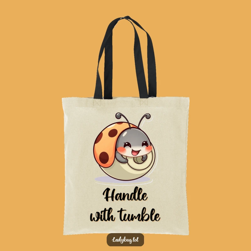 Funny Ladybug Tumble Tote Bag: Comical Bug Accessory, Great Funny Gift