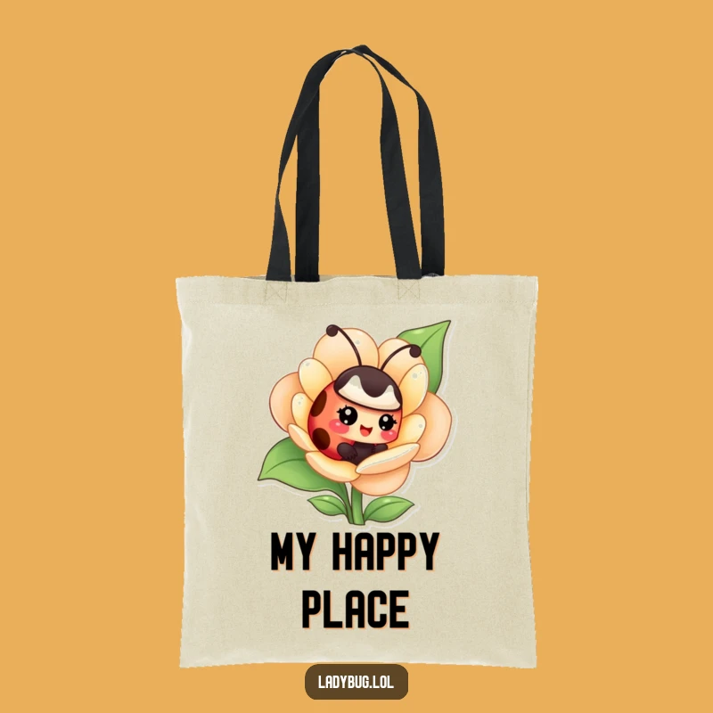 Funny Giggling Ladybug Tote Bag - Flower Secret, Stylish Carryall