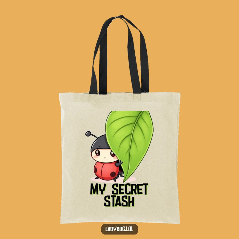 Funny Ladybug Peek Tote Bag - Practical Insect Art, Perfect Humorous Carry-All