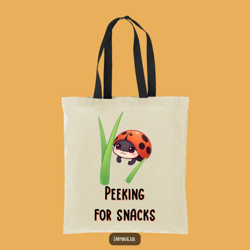 Funny Ladybug Peek Tote Bag: Curious Garden Carryall, Stylish Eco-Gift